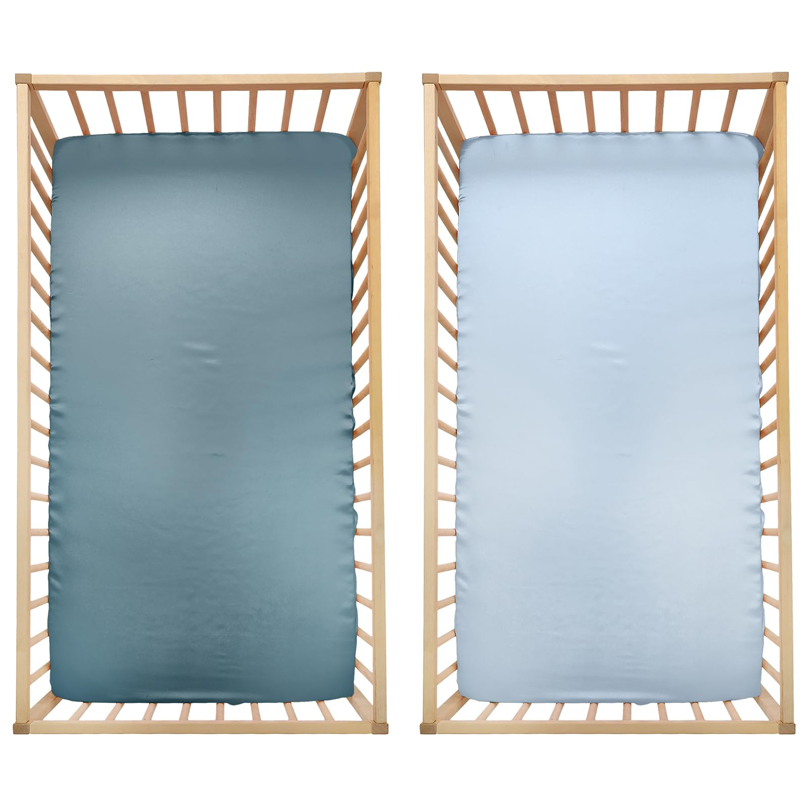 SiinvdaBZX satin mini crib sheets show 5-inch deep pocket with secure fit.