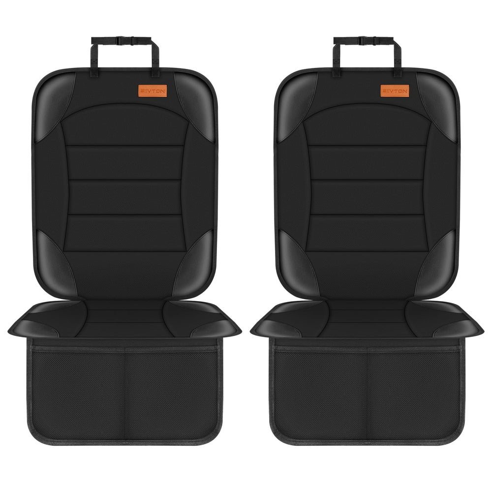 Siivton 2-pack car seat protector front view protects against spills.