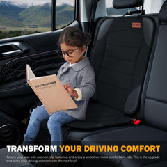 Adjustable straps secure the Siivton protector to headrests