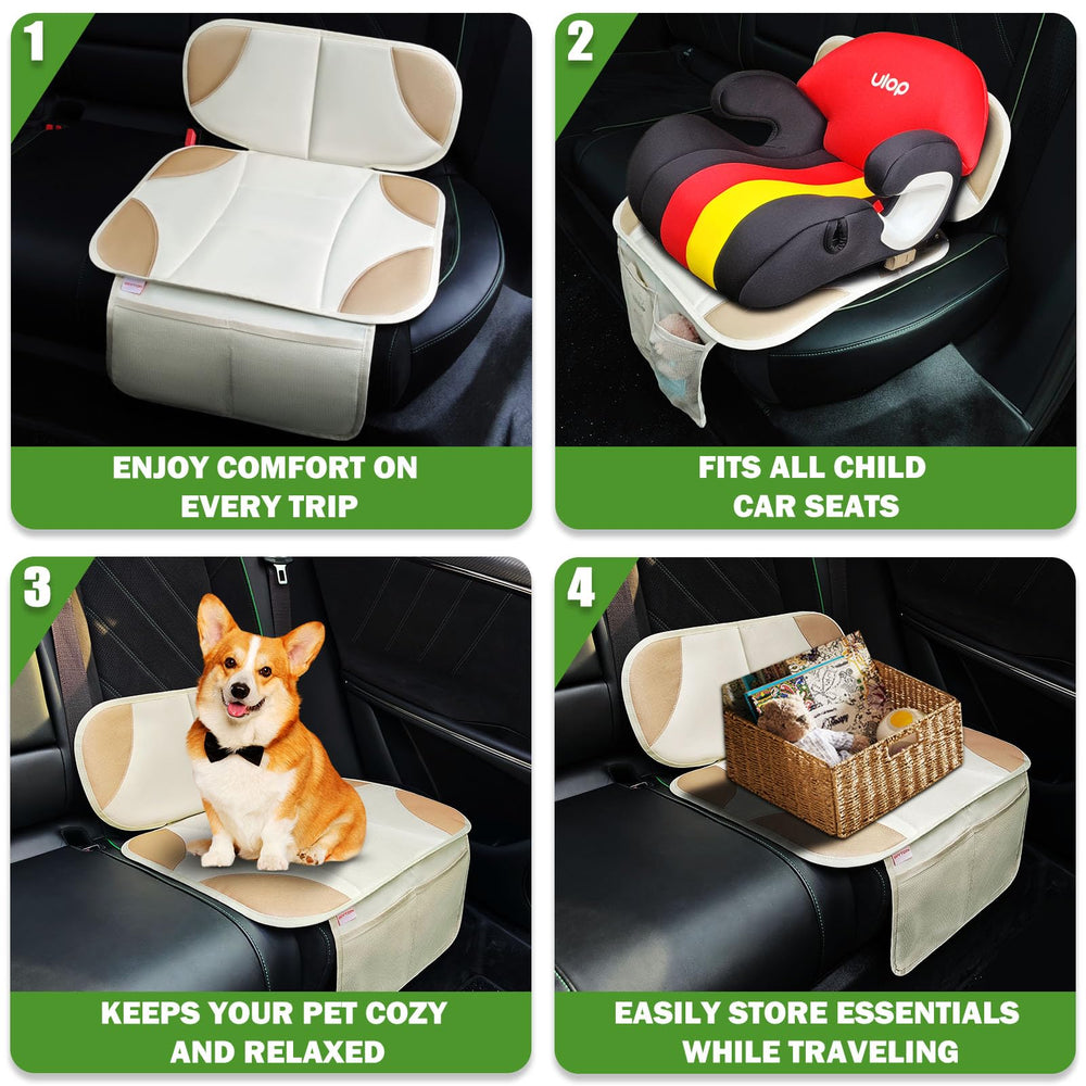 Siivton car seat protector fits most cars for flexible travel safety.