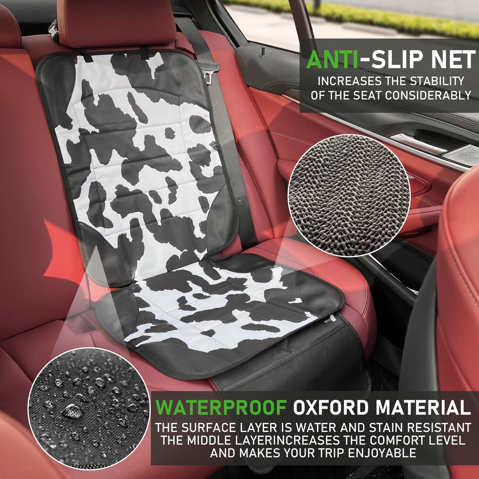 Siivton car seat protector with thick padding adds comfort on trips