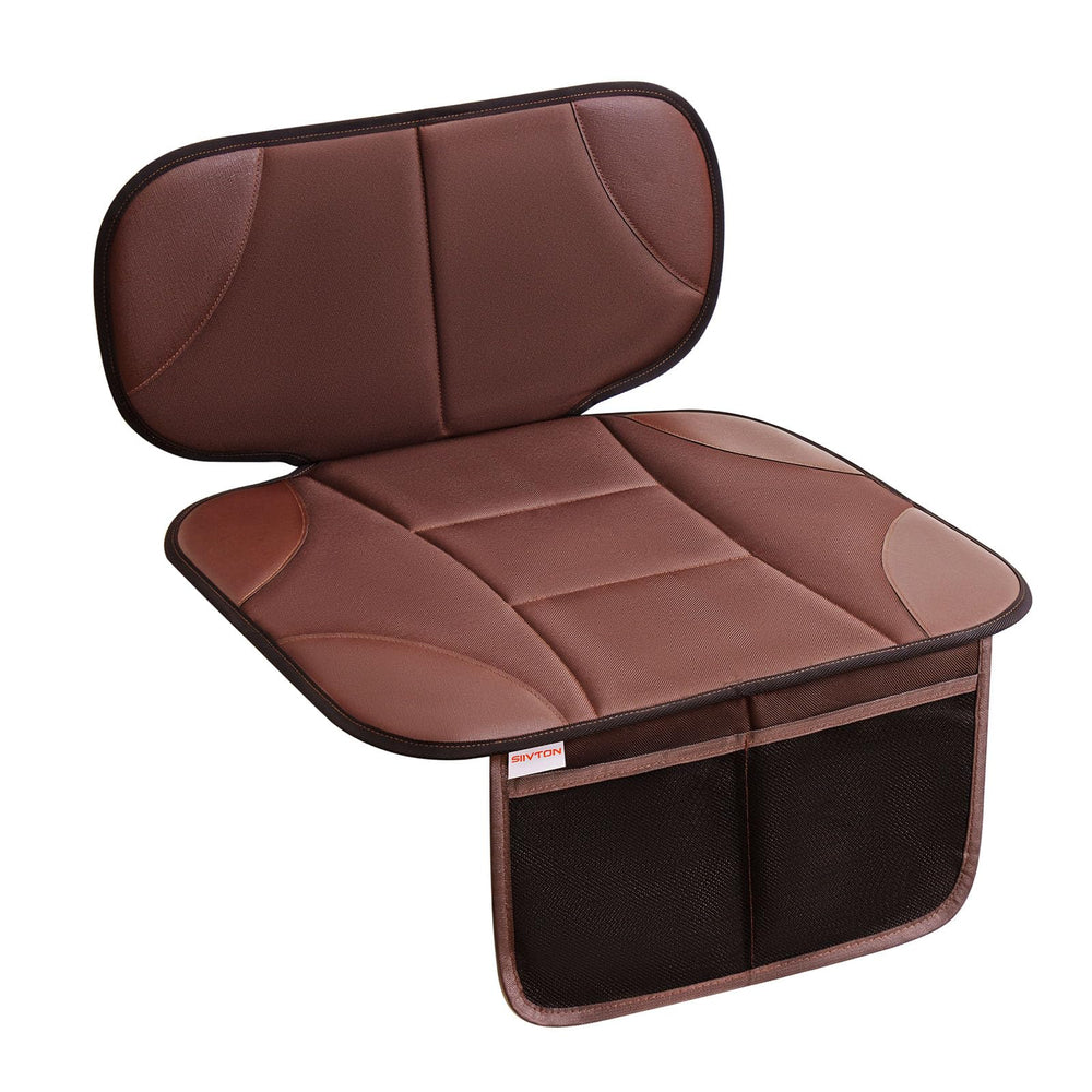 Siivton car seat protector with thick padding reduces seat indentations.