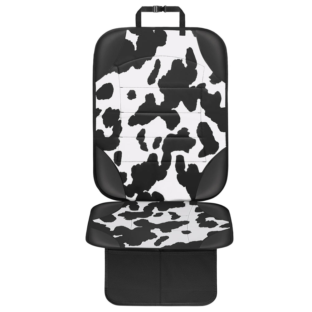 Siivton cow print car seat cover front view protects seats from spills and dirt