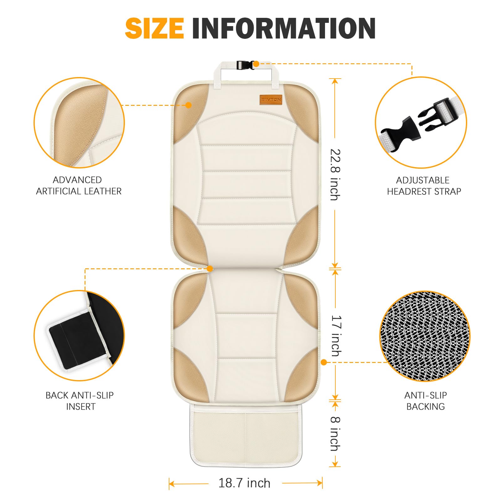 Siivton waterproof seat cover protects seats from spills and crumbs.