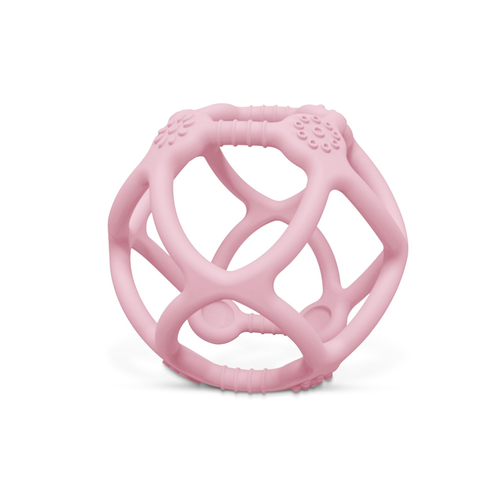 SILI FACTORY pink hollow ball teether eases gums during play