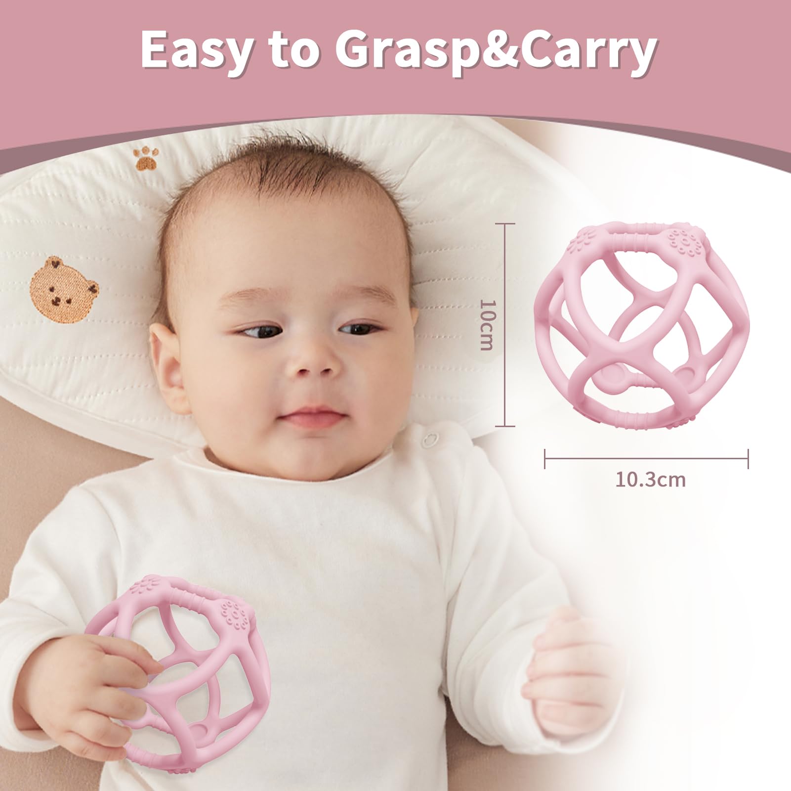 SILI FACTORY hollow ball teether cleaning in warm water or boiling