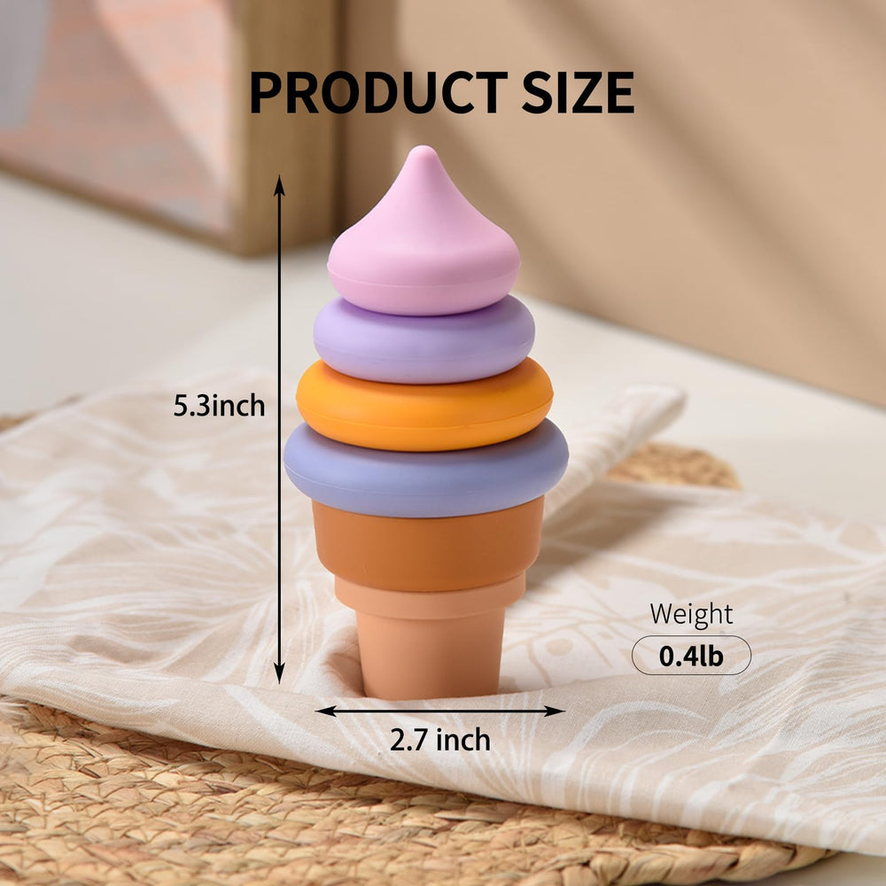 Sili Factory ice cream stacking rings blue used in pretend play and storytelling