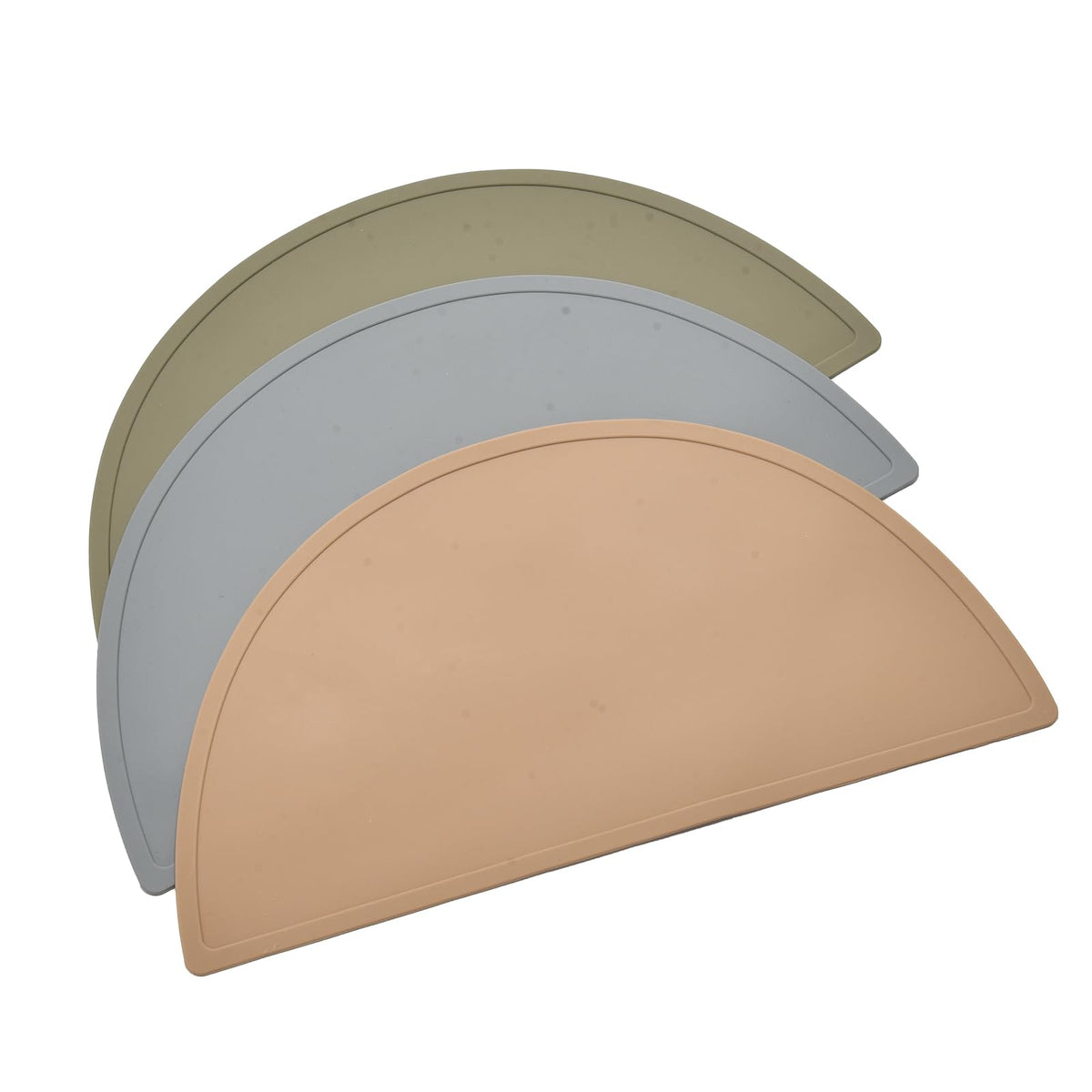 SILI FACTORY silicone bear placemat half-circle gray protects dining surfaces during meals