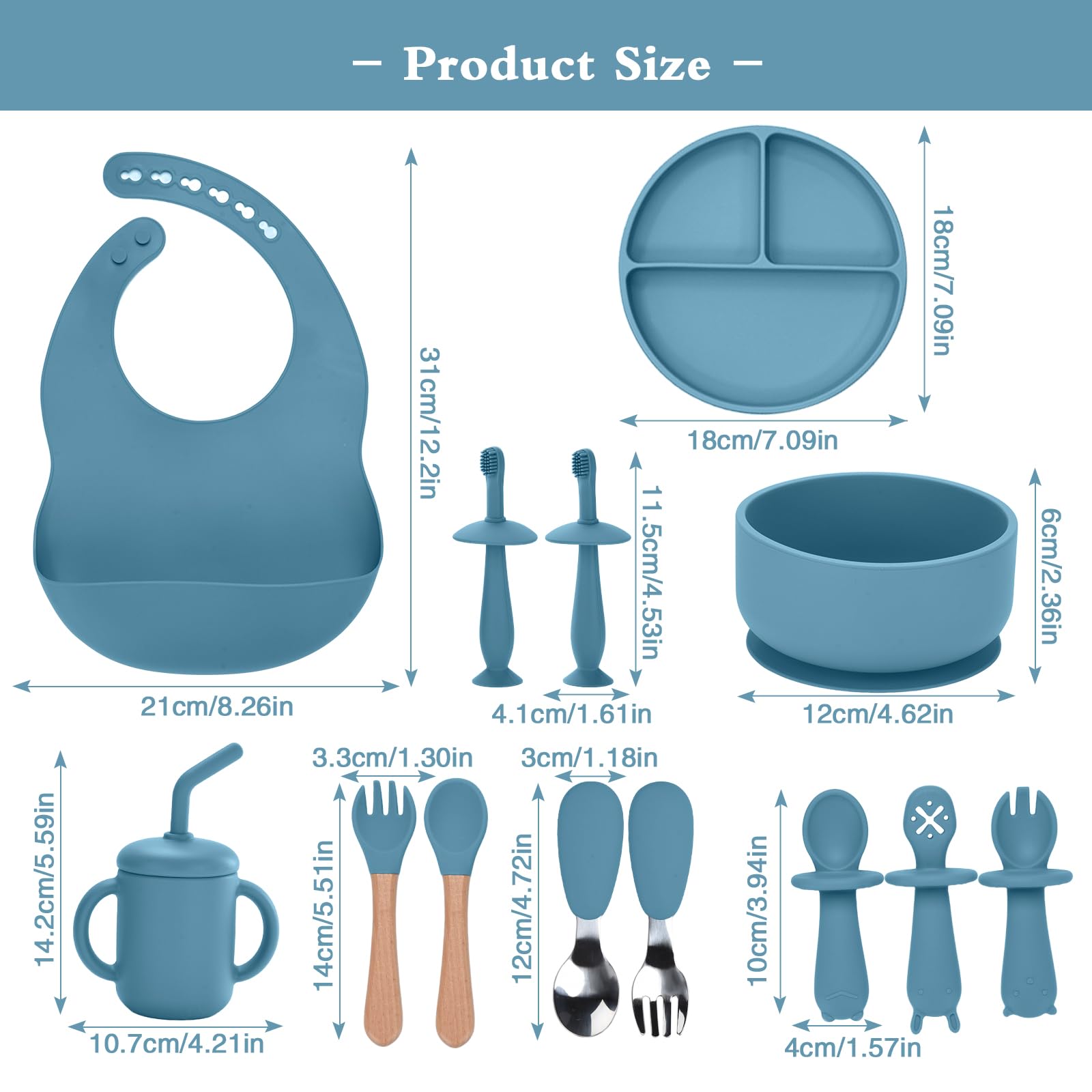 SILI FACTORY 13-piece silicone feeding set kit shown for complete eating essentials