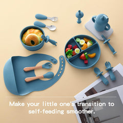 SILI FACTORY suction plate with dividers keeps foods separated for easy self-feeding