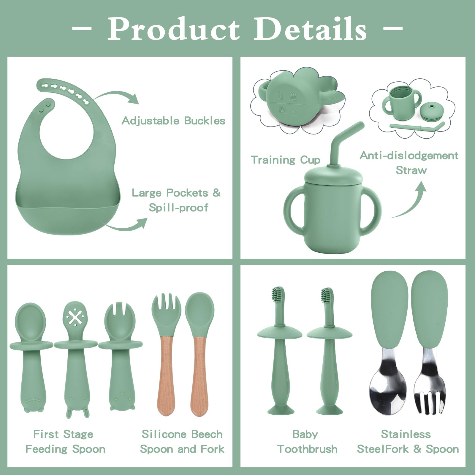 SILI FACTORY silicone fork and spoon set for gentle feeding