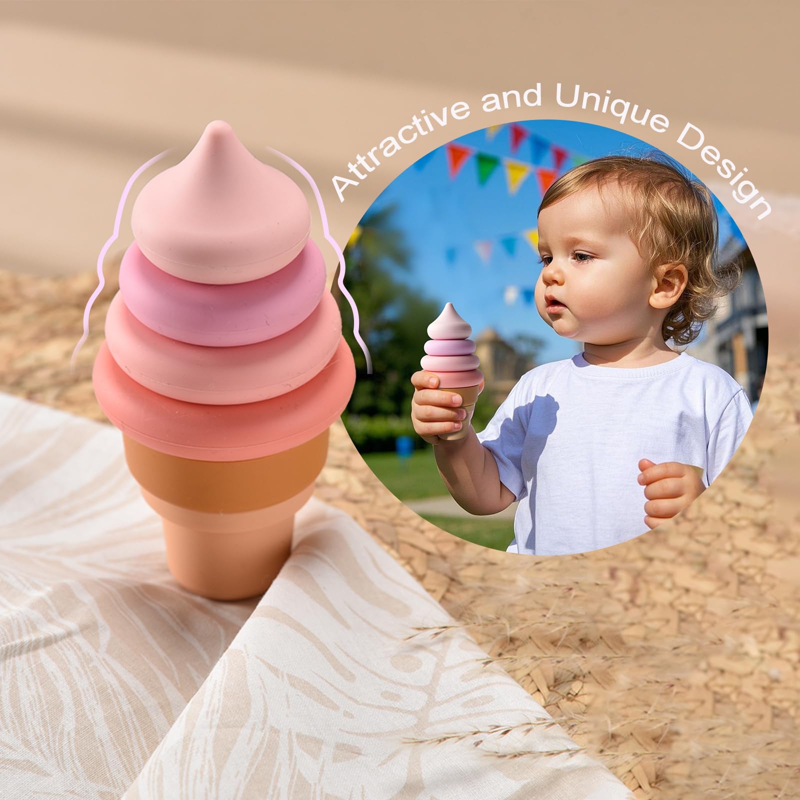 SILI FACTORY silicone ice cream toy colorful design highlights imaginative pretend play
