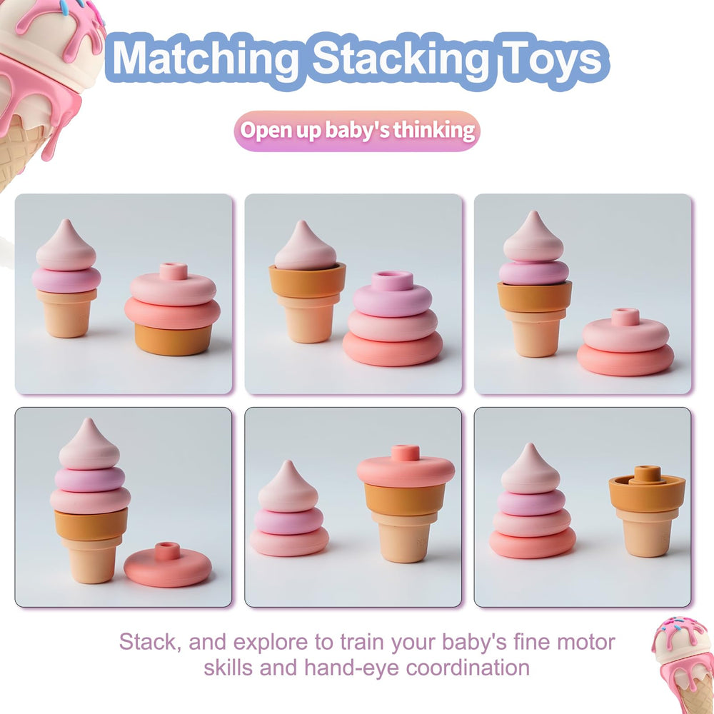 SILI FACTORY silicone ice cream toy teething-friendly rings demonstrates safe chewing