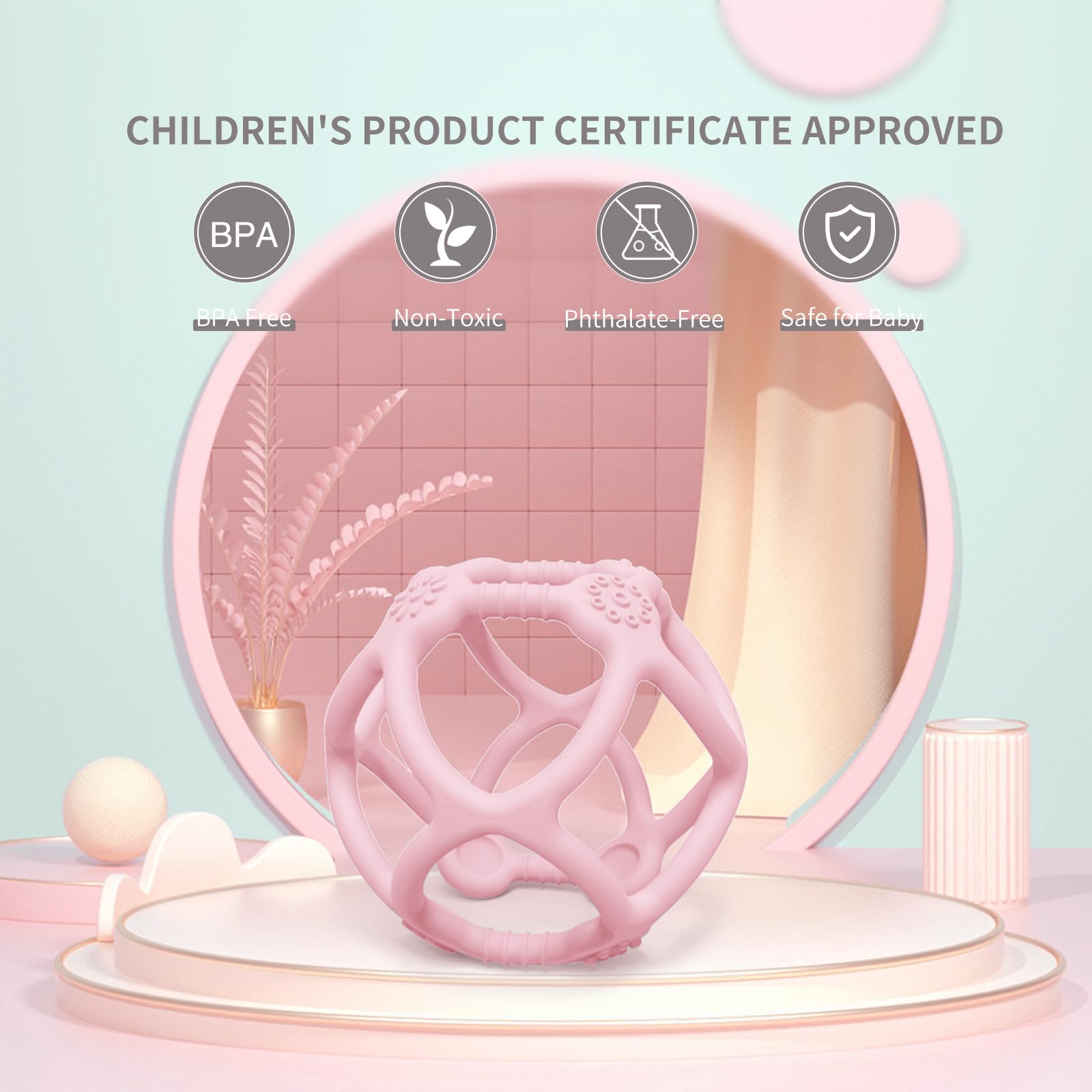 SILI FACTORY silicone teether fits small hands for easy grasp