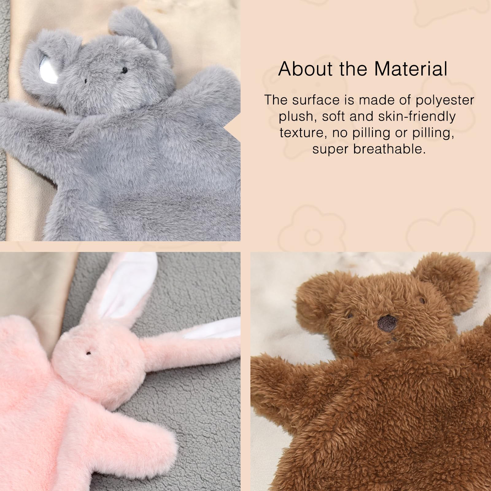 SILI FACTORY soft plush toy face showcases soothing textures for babies.
