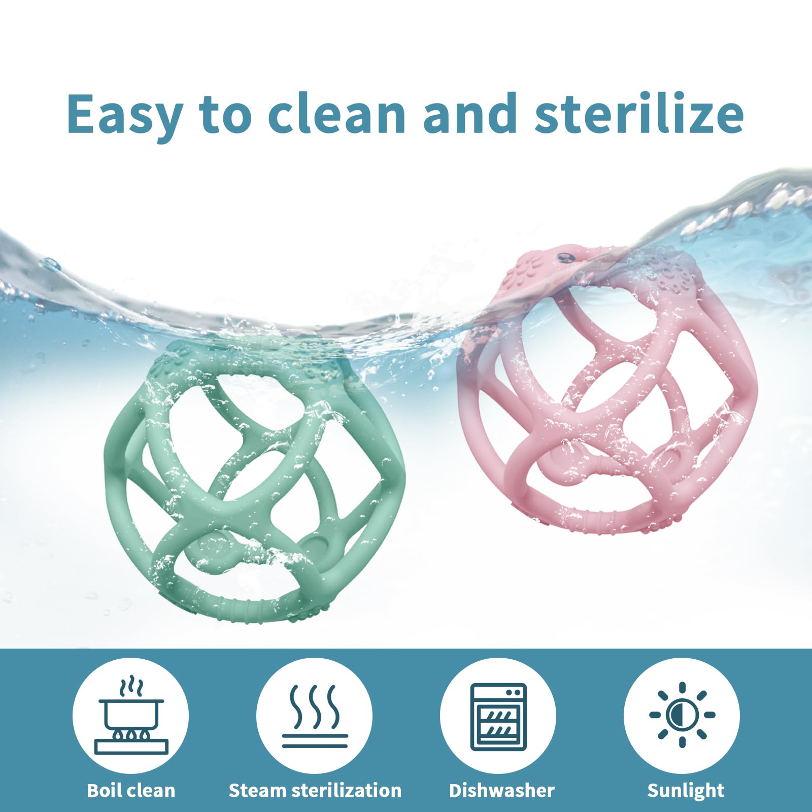 SILI FACTORY hollow ball teether helps develop hand coordination