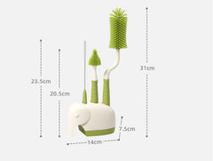 Silicone nipple brush green targets narrow nipples for thorough cleaning without scratching