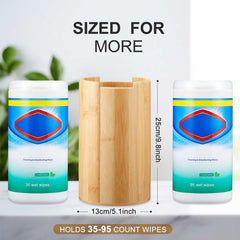 SiliFine bamboo wipes dispenser open-top for quick restocking and easy access.