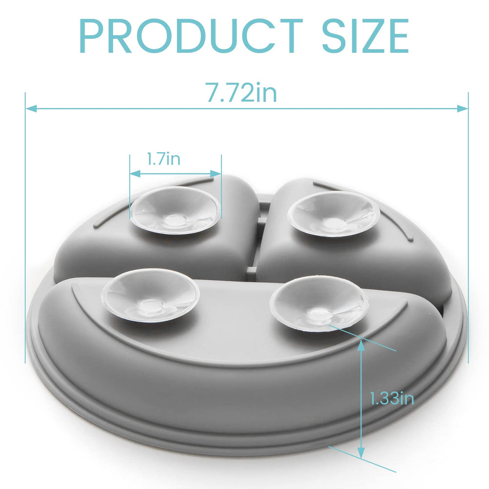 Silikong divided-compartment plate showcases BLW-ready self-feeding layout.
