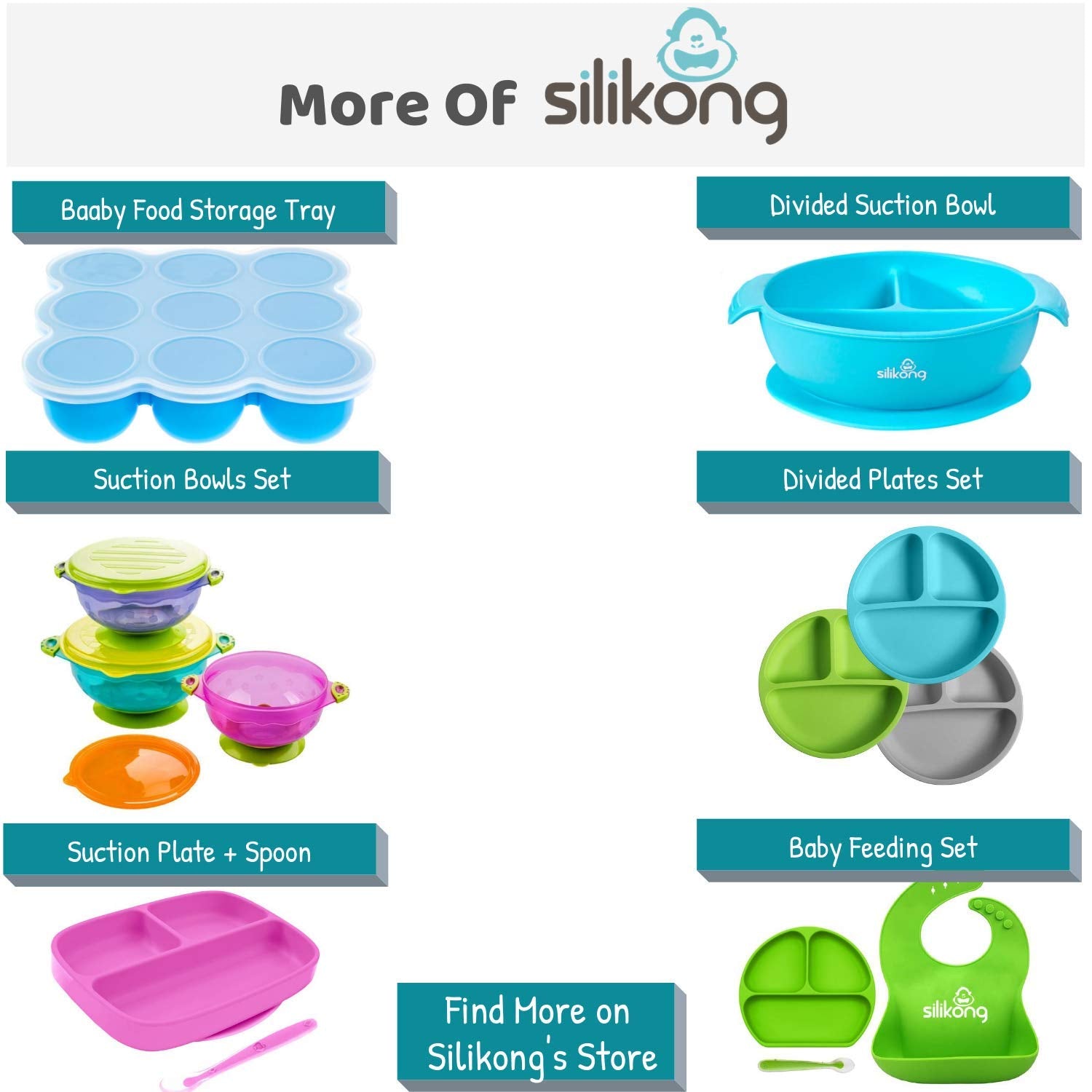 Silikong suction plate turquoise product image showcases appealing design.
