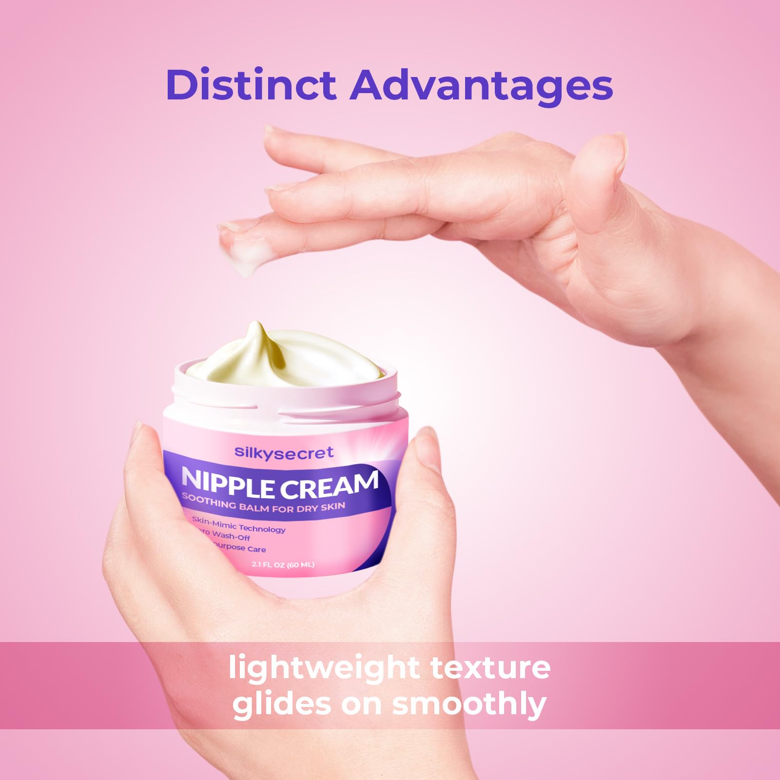 SilkySecret Nipple Cream baby-safe formula supports breastfeeding sessions.