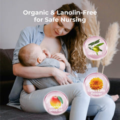 SilkySecret Nipple Cream label closeup highlights lanolin-free formula.