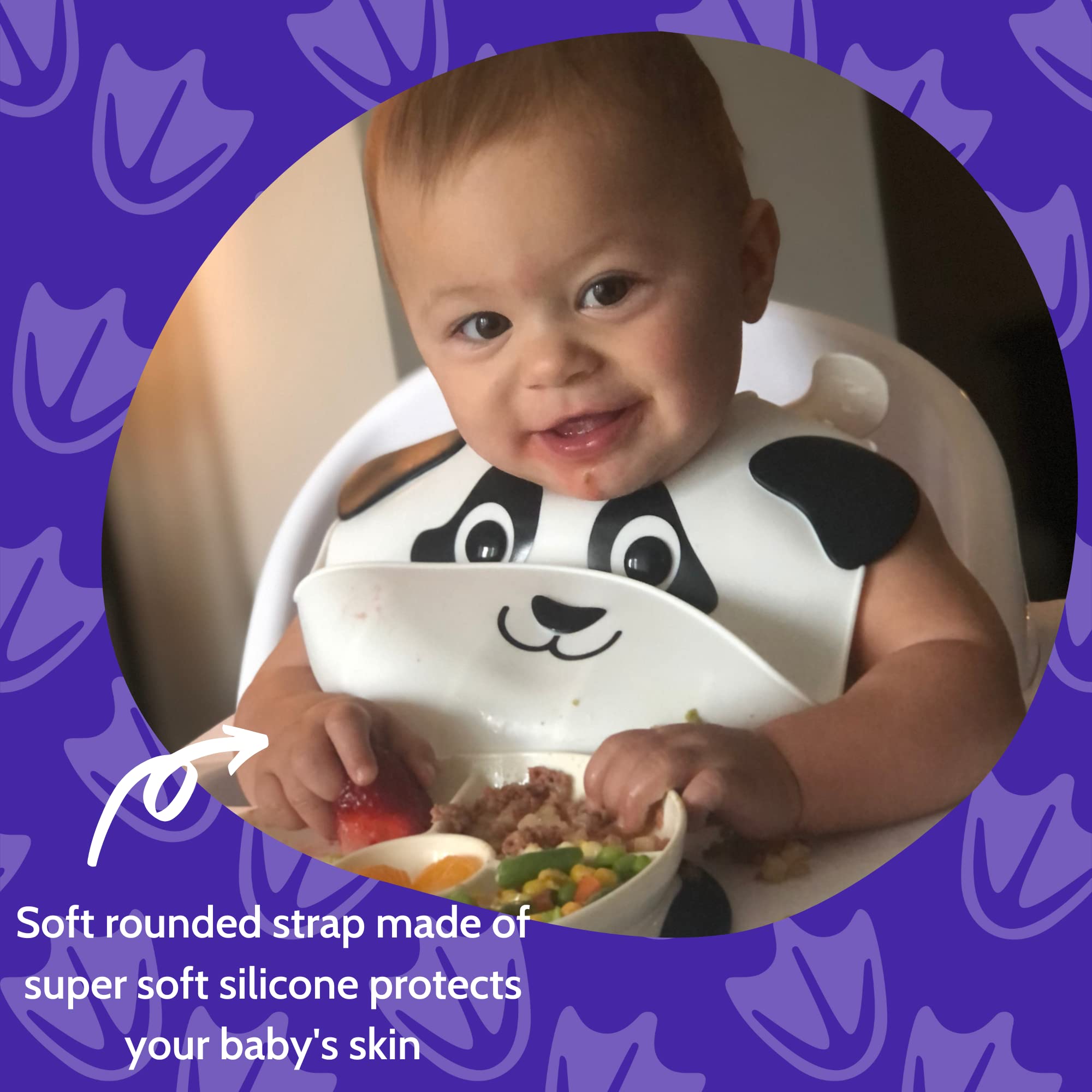 Silly Goose Panda Bib arrives gift-ready with cotton dust bag.