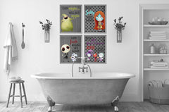 Silly Goose Gifts Jack washes hands print encourages routine with spooky charm for bathrooms.