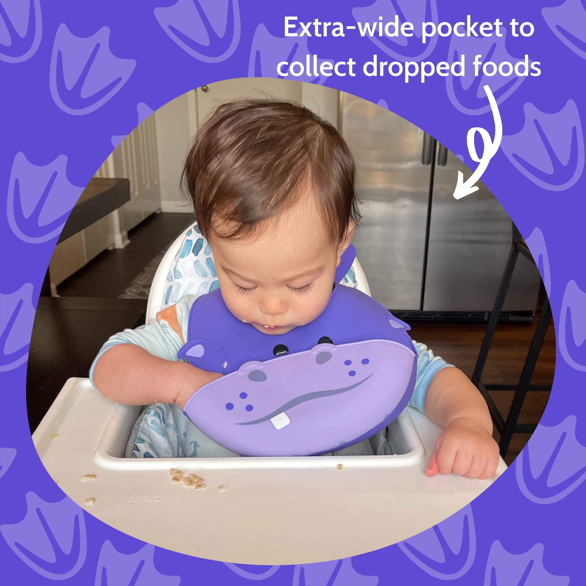 Silly Goose hippo bib waterproof and stain-resistant for daily use