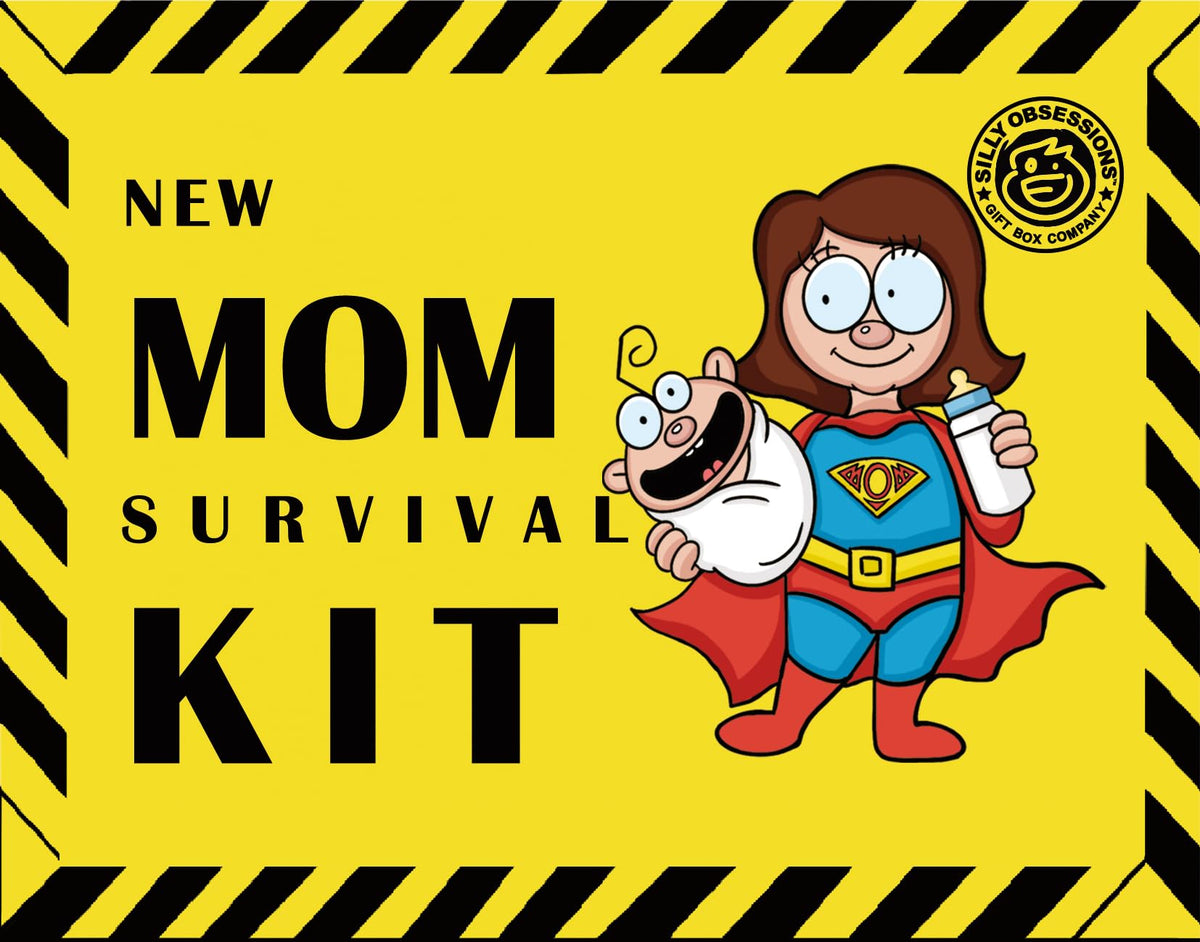 SILLY OBSESSIONS new mom survival kit socks keep feet warm and morale high during late-night feeds.