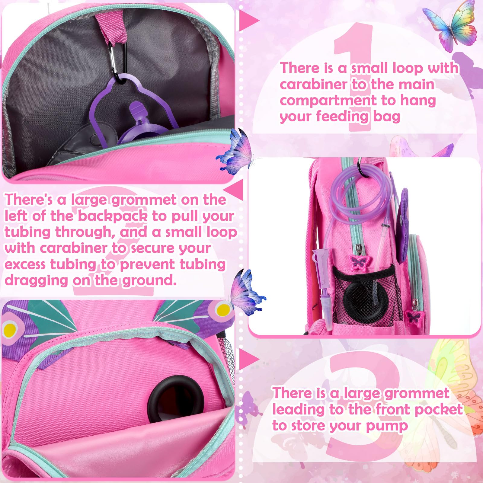 SilTriangle butterfly-feeding-backpack shoulder-strap offers comfortable, adjustable wear during outings