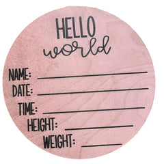 Silva Lining Designing Birth Stats Pink Posy sign wall decor for nursery photos.