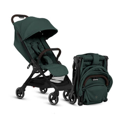 Silver Cross Clic folded in Conifer for compact travel storage.