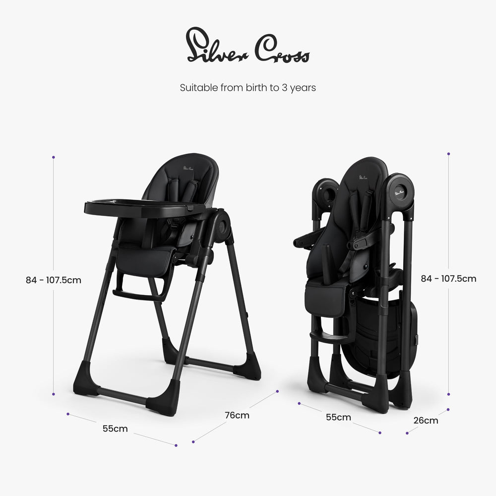 Silver Cross Gourmet high chair dishwasher-safe tray supports quick cleanup after meals