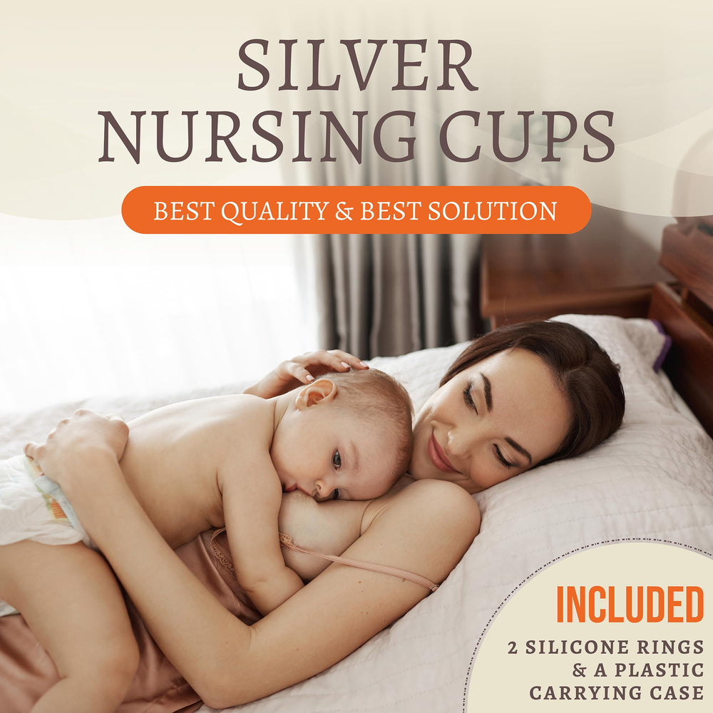 Silvercuppa nipple cups silicone rings close-up highlighting hypoallergenic design.