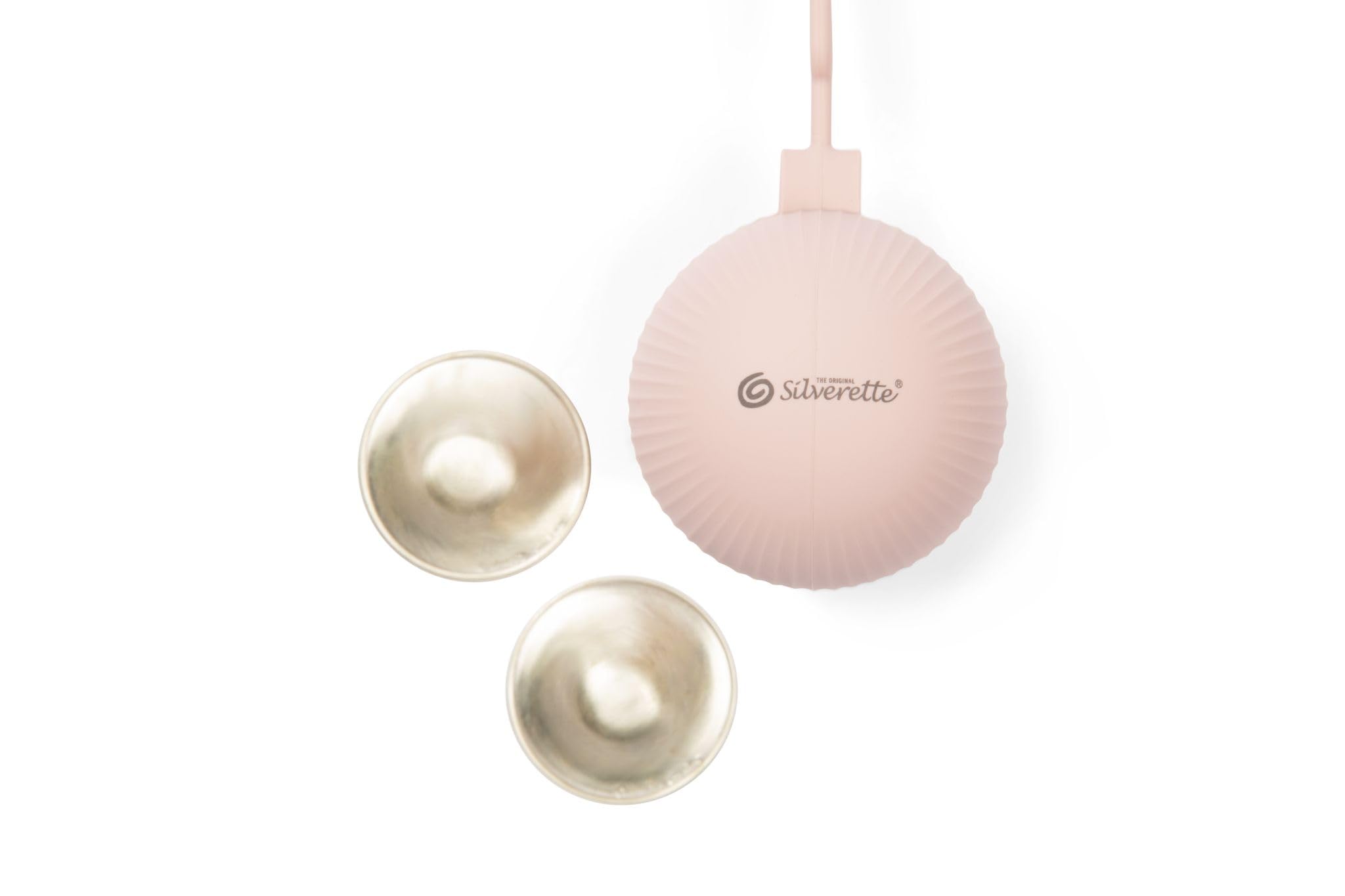 Silverette Happy Nipples Nursing Cups Holder protects cups during travel.