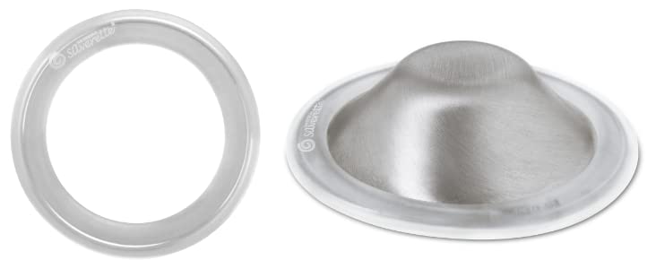 Silverette O-Feel rings close-up, highlighting comfortable silicone fit for nursing.