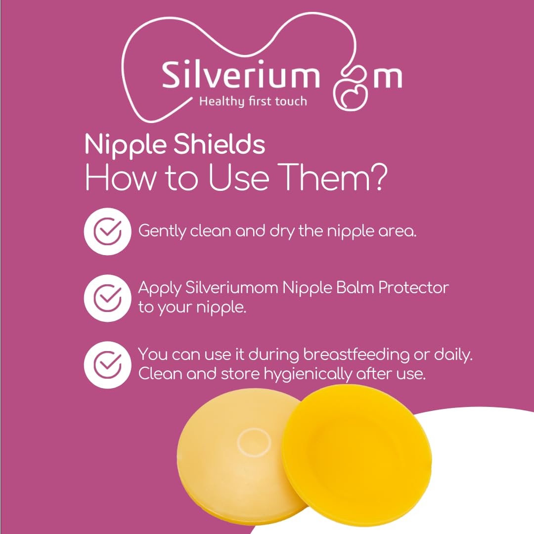 Silveriumom Beeswax Nipple Shields closeup shows gentle barrier for sensitive nursing skin