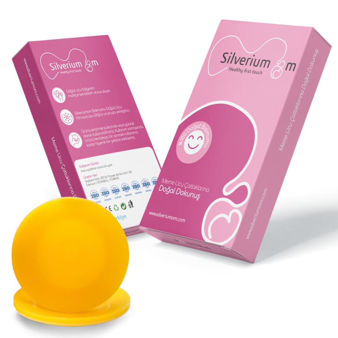 Silveriumom Beeswax Nursing Cups packaging shows natural protection for breastfeeding