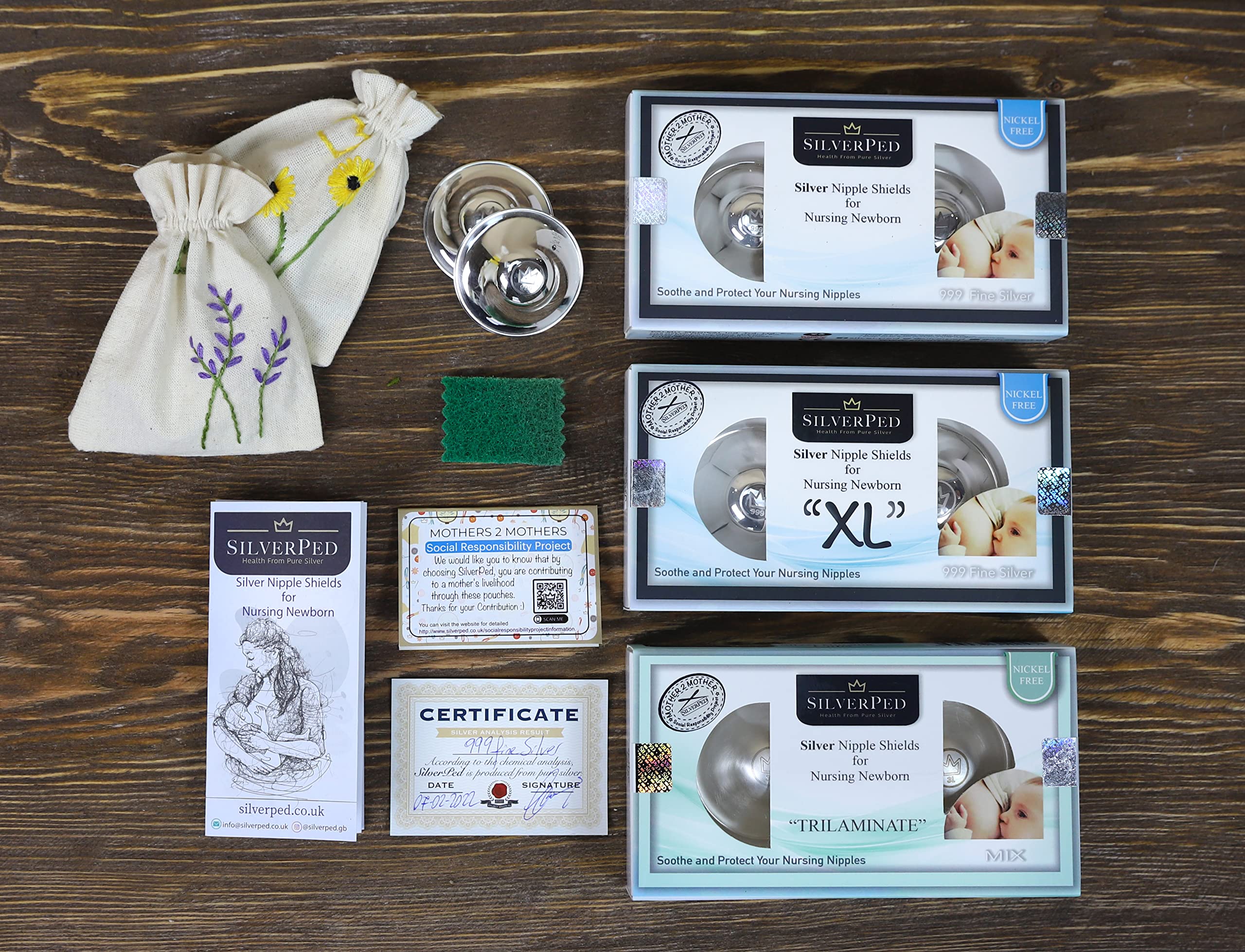 SilverPed box with handmade pouch illustrates social responsibility and support.