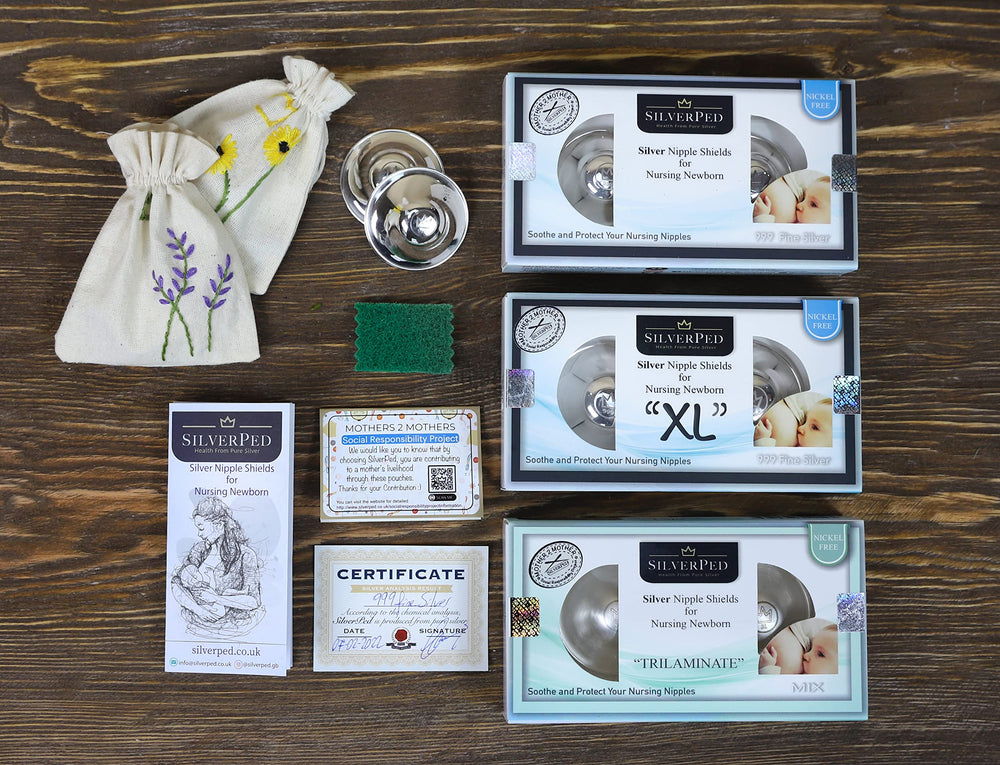 SilverPed box with handmade pouch illustrates social responsibility and support.