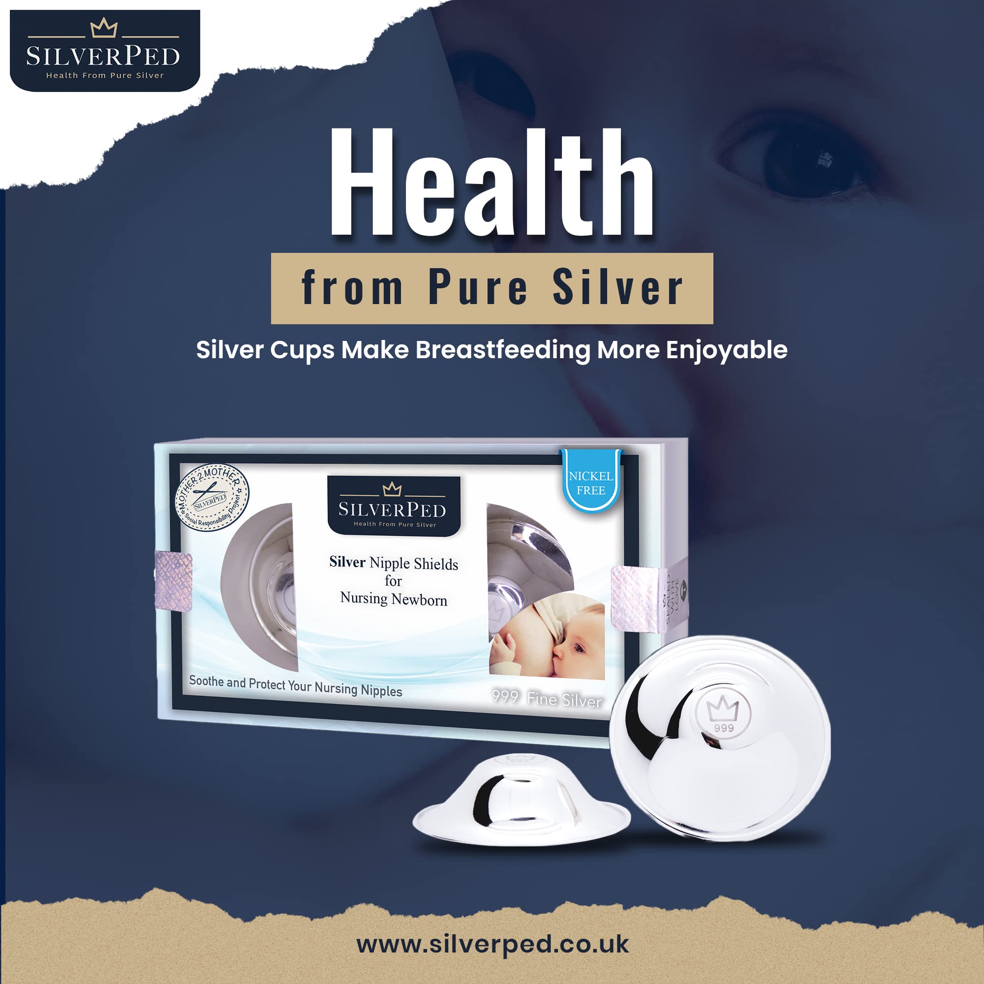 SilverPed nipple shield polished surface reflects cleanliness and premium quality.