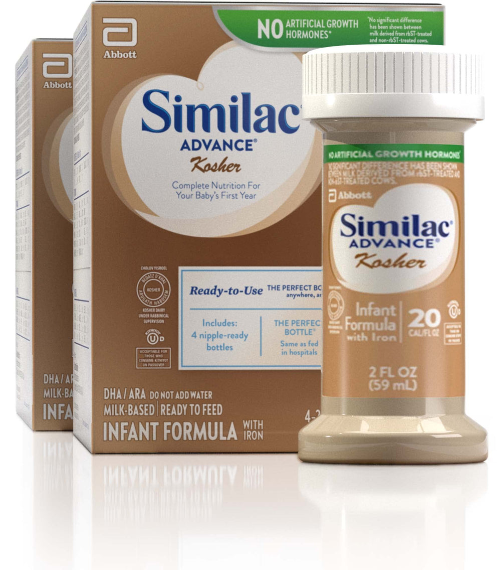 Similac Advance Kosher ready-to-feed bottle for on-the-go feeding