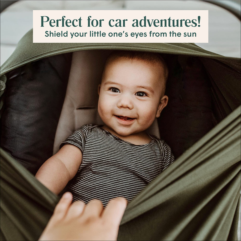 Simka Rose 360-degree coverage car-seat-cover demonstrates full privacy and easy monitoring.