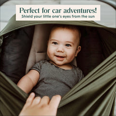 Simka Rose 360-degree coverage car-seat-cover demonstrates full privacy and easy monitoring.