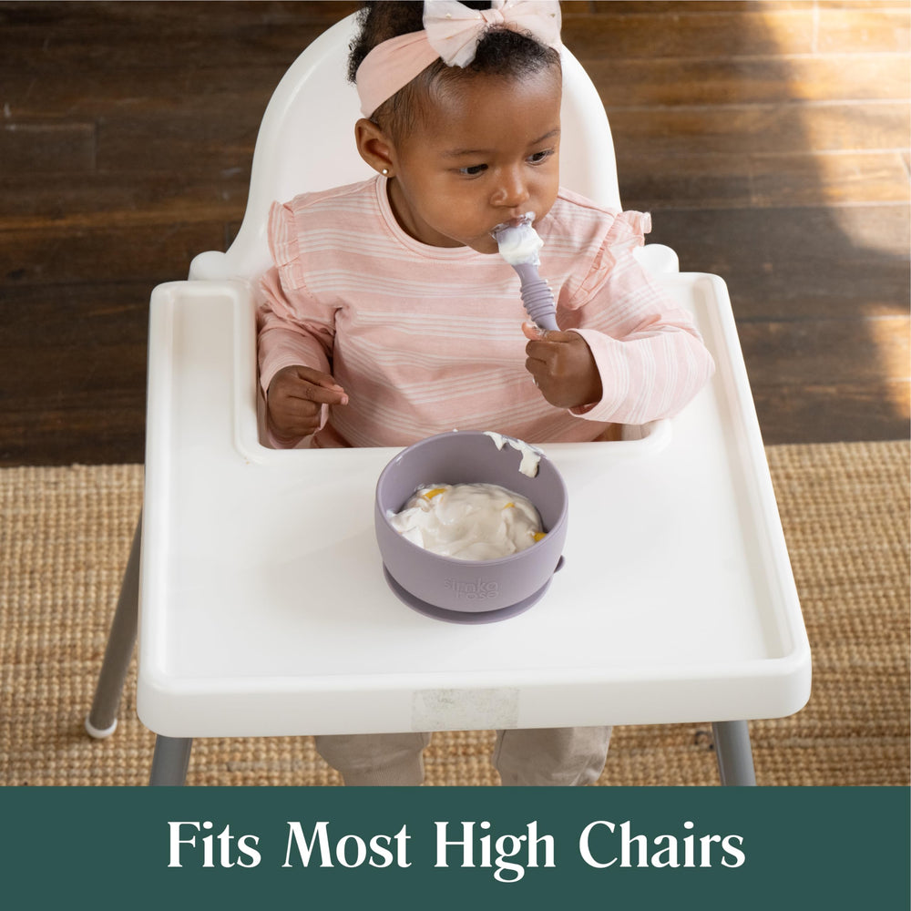 Simka Rose baby-led weaning action in use during a meal