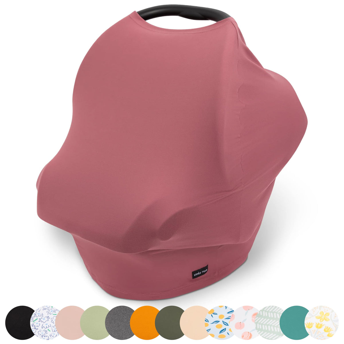 Simka Rose car-seat-cover-nursing-cover in mauve offers versatile privacy on the go.