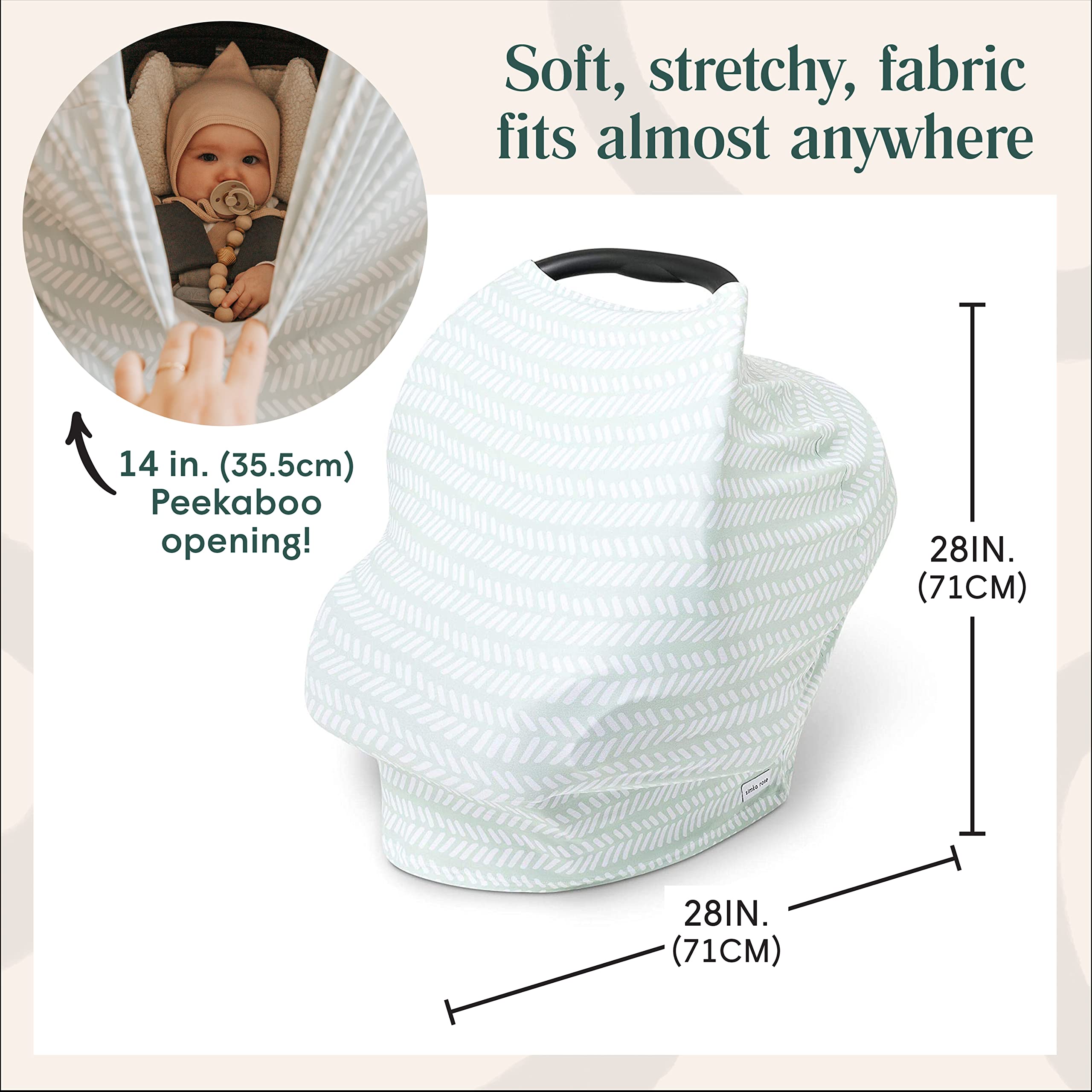 Simka Rose nursing scarf doubles as privacy layer and fashion accessory.