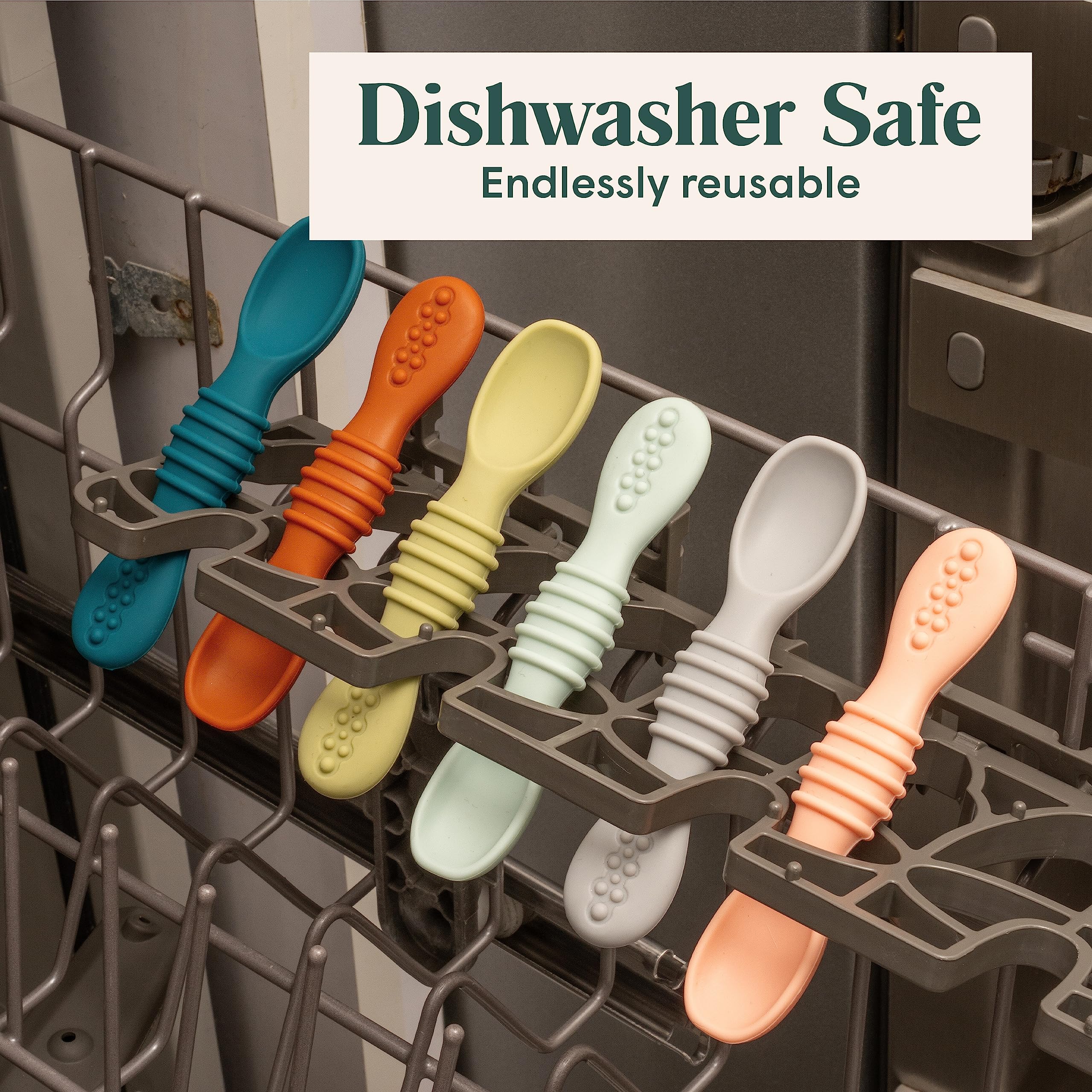 Simka Rose self-feeding spoons designed for easy cleaning.