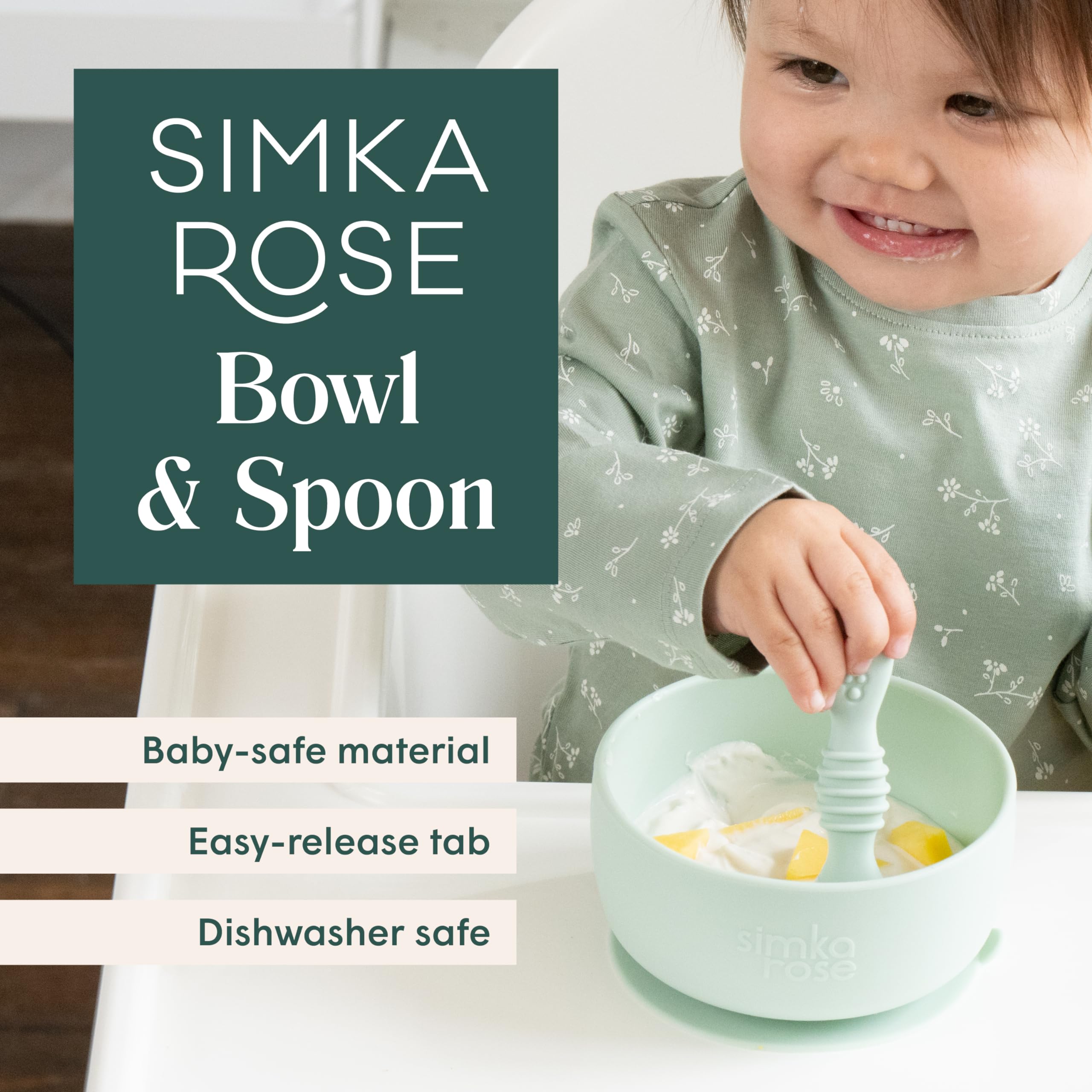 Simka Rose suction bowl attached firmly to smooth surface during mealtime